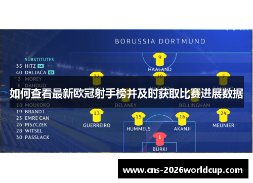 如何查看最新欧冠射手榜并及时获取比赛进展数据 如何查看最新欧冠射手榜并及时获取比赛进展数据